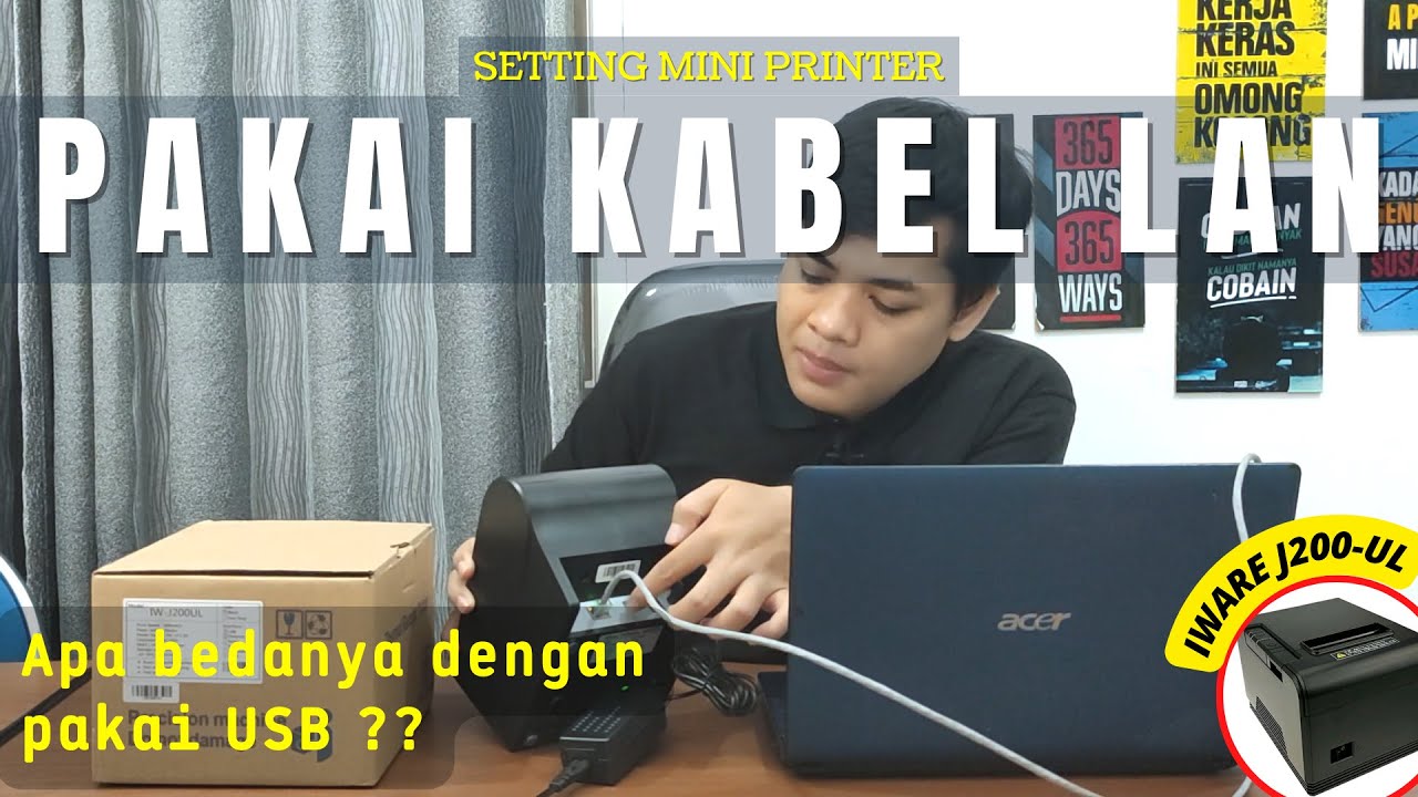 CARA SETTING MINI PRINTER PAKAI KABEL LAN, UNTUK APA?? #settingprinter #miniprinter #alatkasir