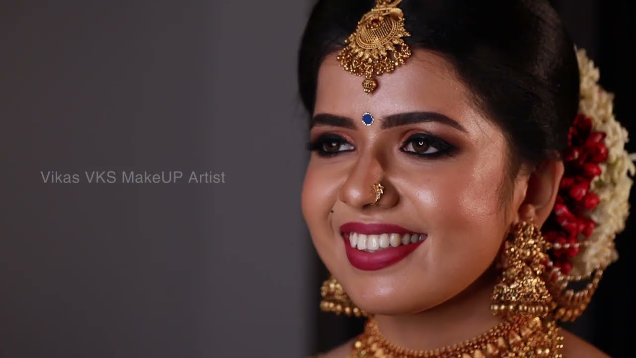 Indian Army bride and Navy groom wedding makeup Kerala I Malayalam I Vikas vks  kerala makeup artist