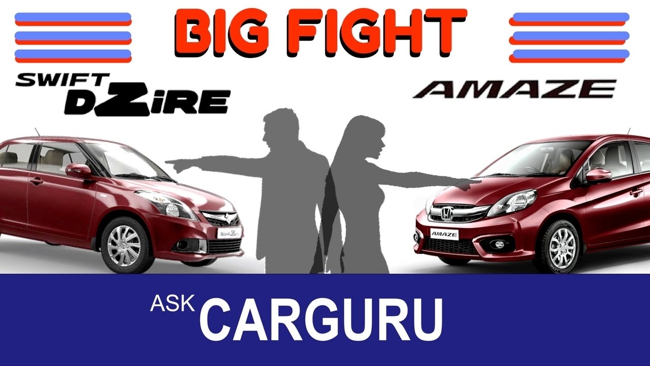 Maruti DZIRE vs Honda AMAZE, The Big Fight CARGURU, Maruti Suzuki & Honda, true diesel sedan हिन्दी
