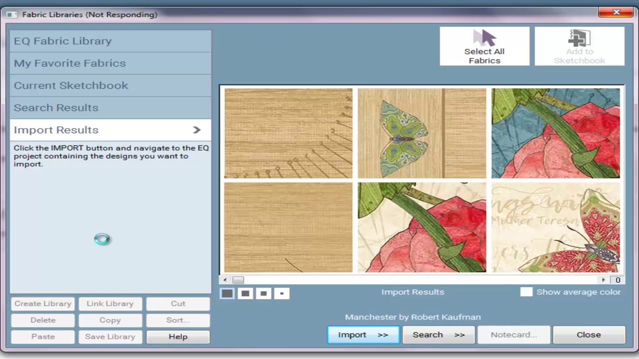 EQ8 How to Import Fabric Manufactures Fabric into EQ 8