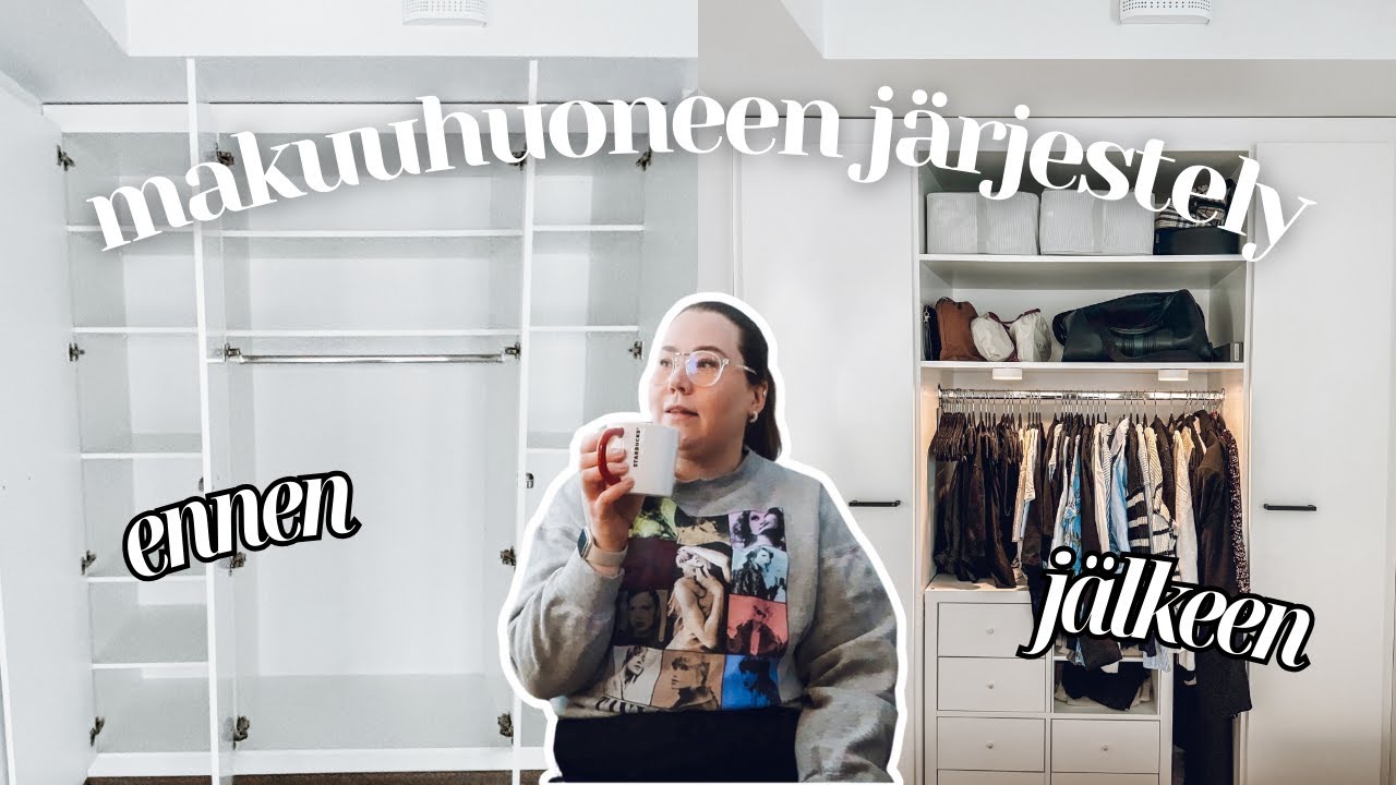 Makuuhuoneen muodonmuutos ✨ vaatekaapin ja kirjahyllyn uudistus 🧥📚