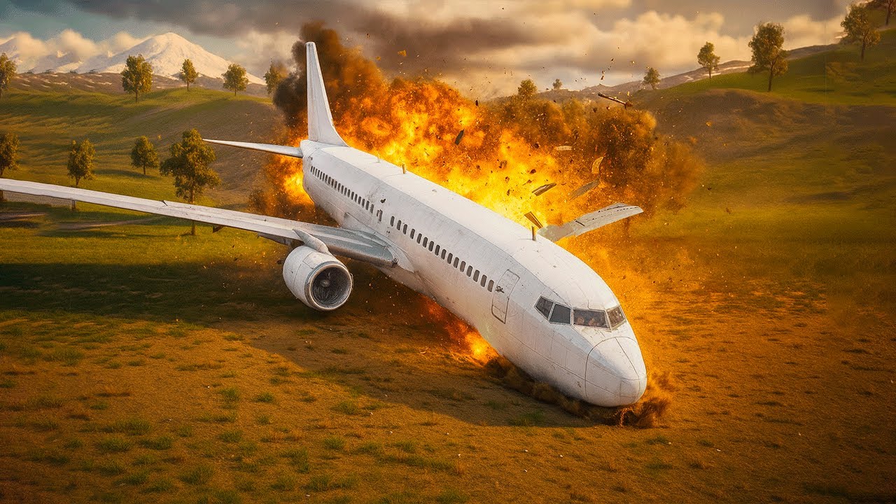 EMERGENCY LANDING! MID-AIR EXPLOSION! - Airplane Crash in BRICK RIGS