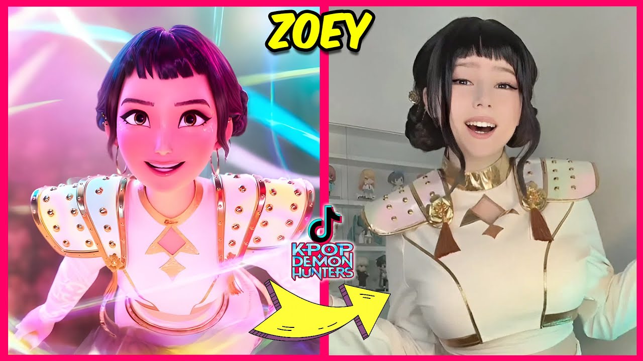 LAS GUERRERAS K-POP CANCIÓN  en la vida real🎶+Adivina La Canción LAS GUERRERAS K-POP🔥 Saja Boys 💜