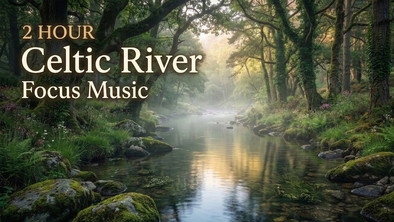 2 Hour Focus Music | Celtic River Ambience for Calm Productivity