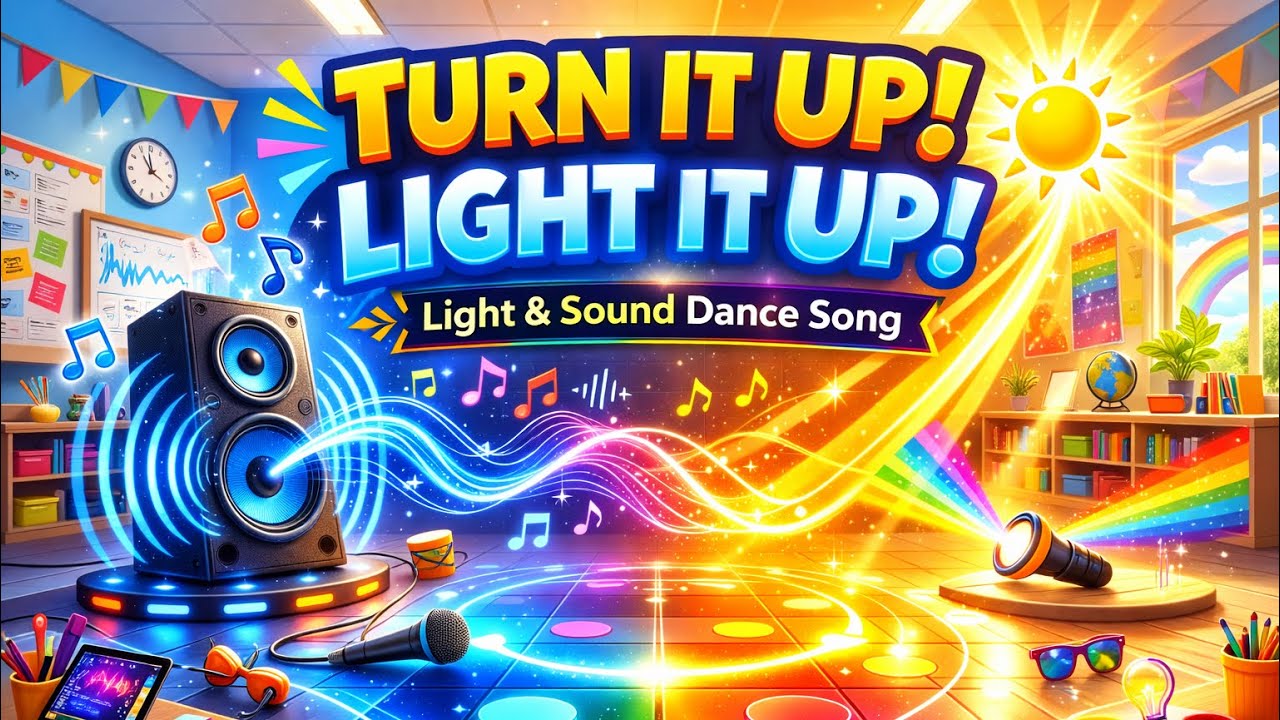 Light and Sound Science Song for Kids | Turn It Up! Light It Up! Unit 27