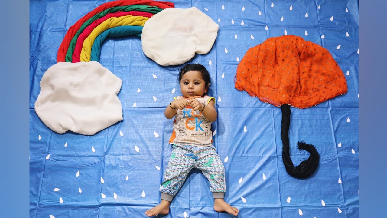 Rainy Theme Baby Photoshoot | Monsoon Theme | Monsoon Baby Photoshoot |Rainbow Theme Baby Photoshoot