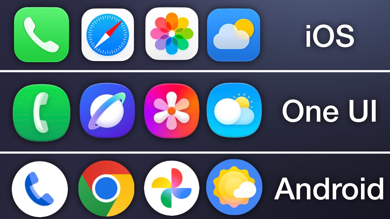 iOS 27 Beta vs One UI 8.5 vs Android 17 Beta Icons!