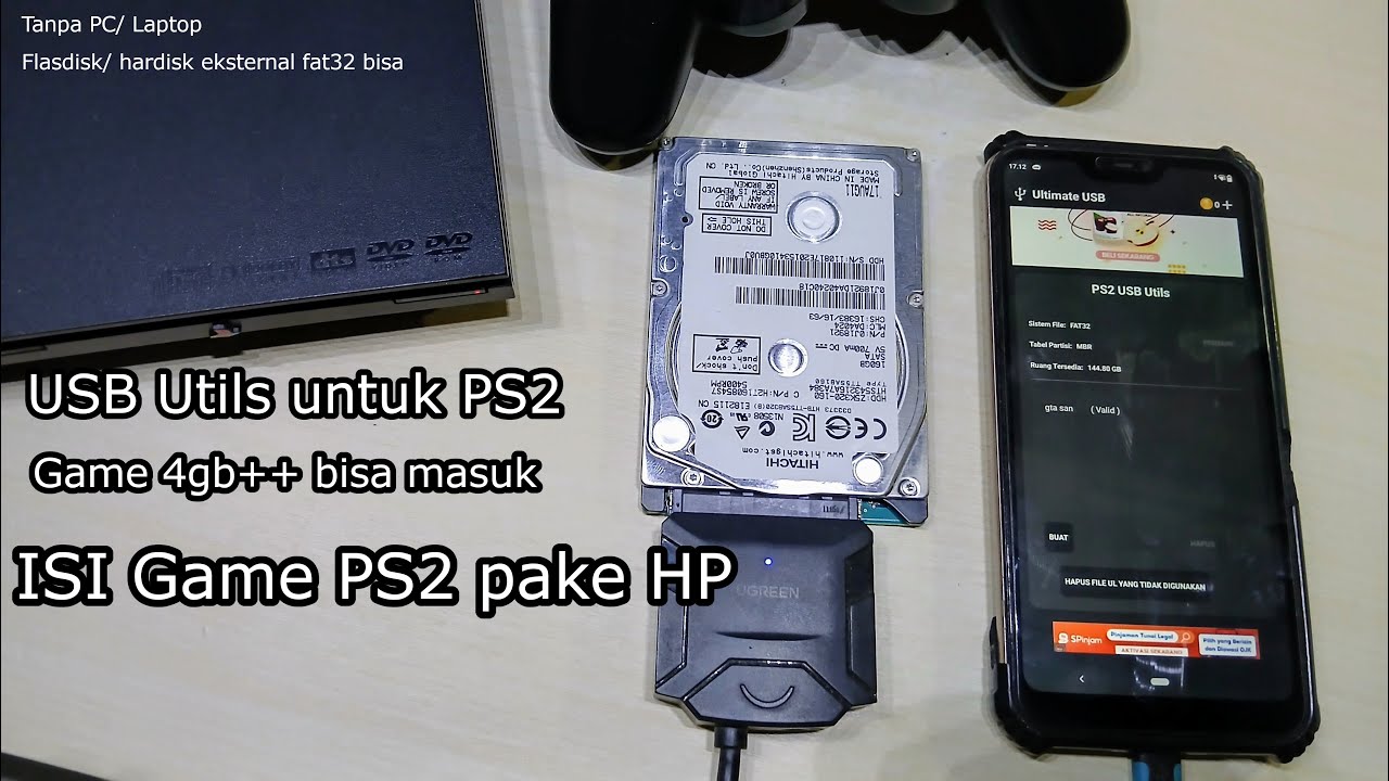 Isi game ps2 ukuran 4gb++ ke hardisk fat32 pakai HP