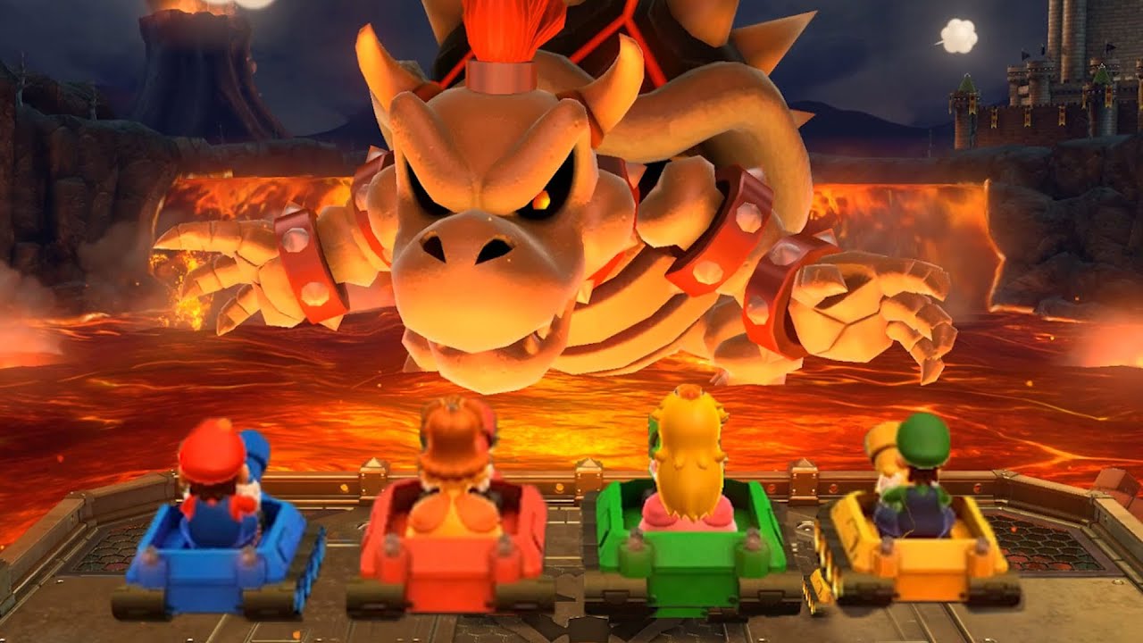 Mario Party 10 - Mario vs Luigi vs Peach vs Rosalina -  Bowser's Tank Terror- (Master CPU)