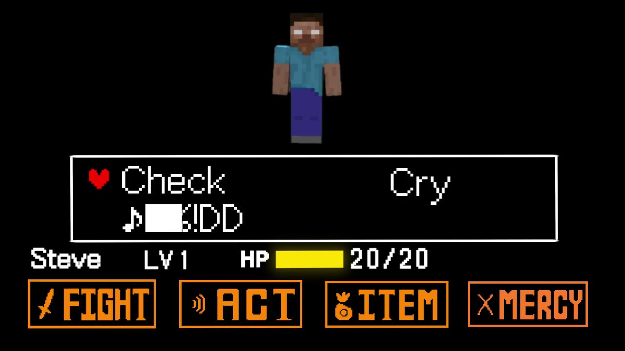 Undertale Herobrine battle. (Pacifist)