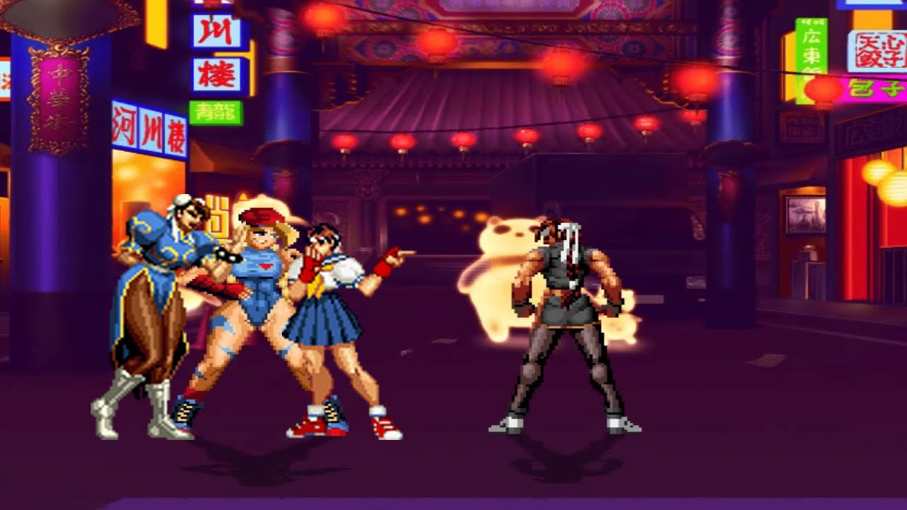 [Mugen 1.0 HD] Cammy, Sakura, Chun-Li vs. Serious Yuri Sakazaki