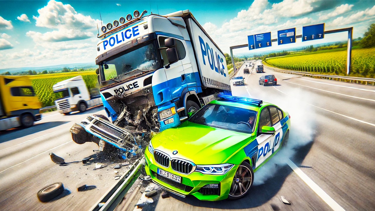 ACCIDENT CU POLITIA SI TIRUL IN ROMANIA!