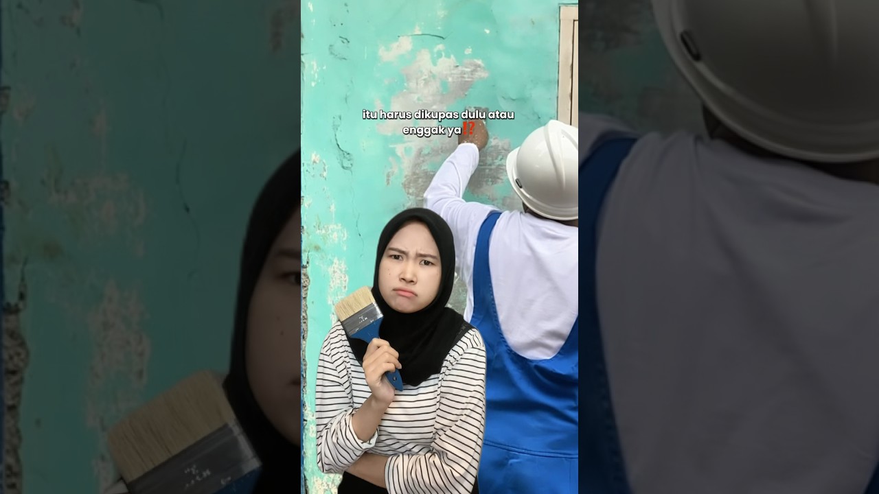 Ngecat ulang tembok harus di kupas cat lamanya??? #catrumah #catdinding #kupas