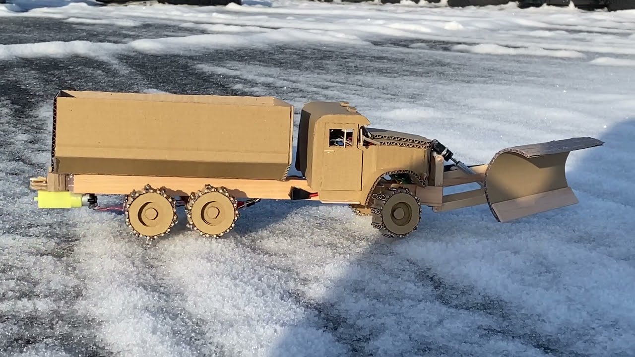 How to Make Snow Plow Truck made of cardboard