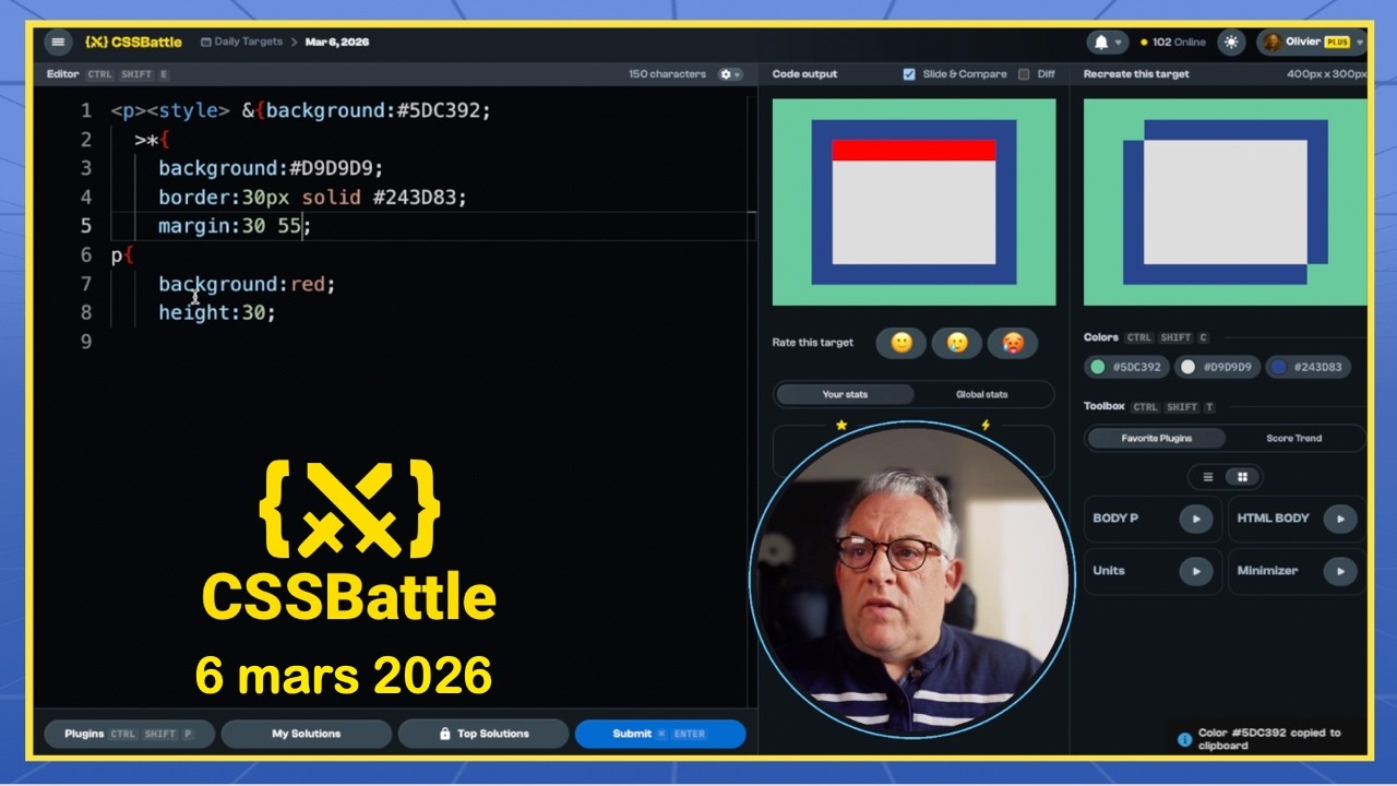 🎯 CSS Battle Vendredi, 6 Mars 2026