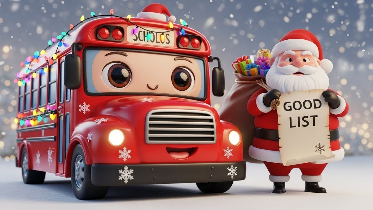 Christmas Wheels on the Bus 🎅🎶 | Santa’s Festive Ride for Kids