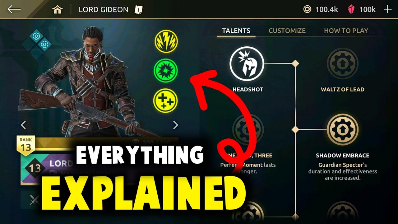 Lord Gideon all Unique abilities, Talents, move set explained - shadow fight 4 how to play gideon
