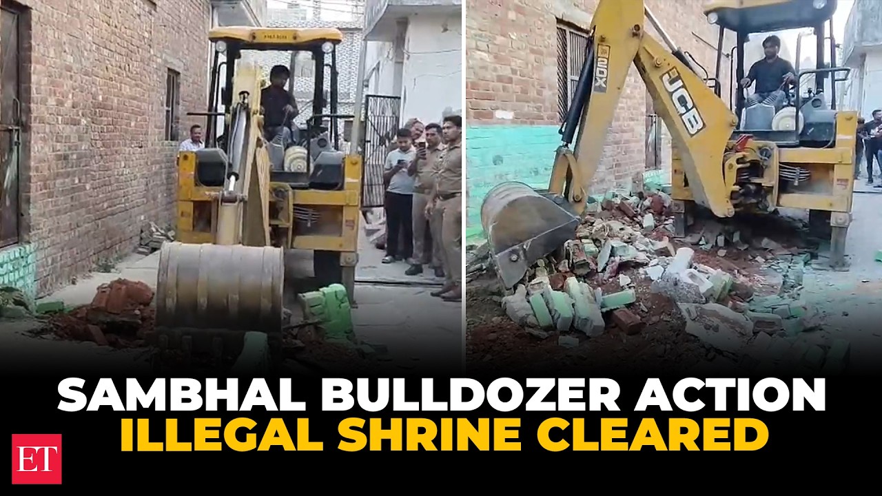 Bulldozer action in Sambhal, UP: Illegal shrine removed in Chandausi after public passage complaint