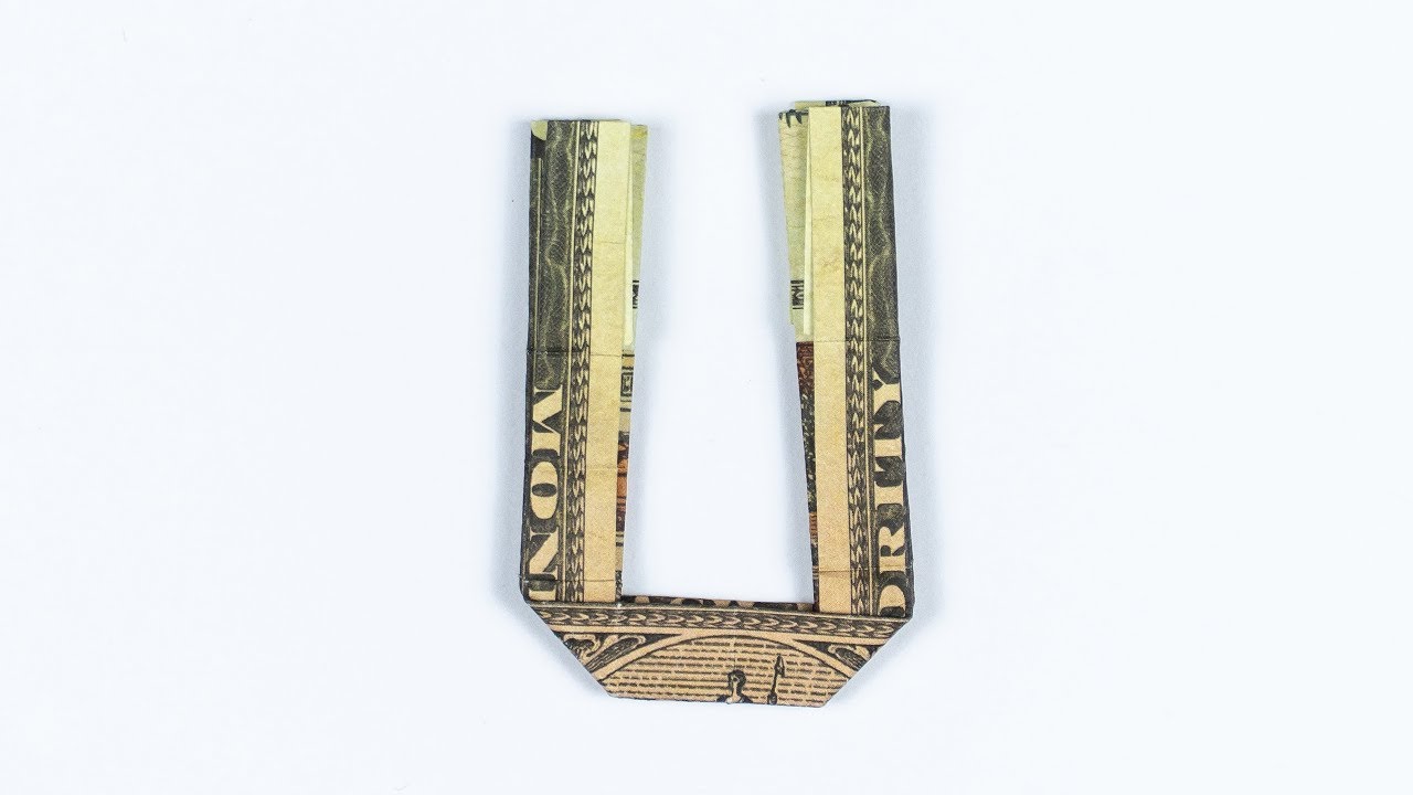 Money Origami Alphabet Letter U 🤩 COMPLETE Dollar Alphabet