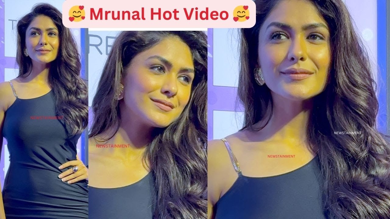 Mrunal Thakur Red Carpet Hot Looks Black Slit Gown Paparazzi #bollywood