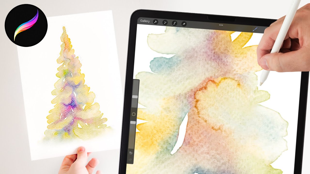 Как создать реалистичную акварельную смесь в Procreate. Абстрактные эффекты акварельной живописи.