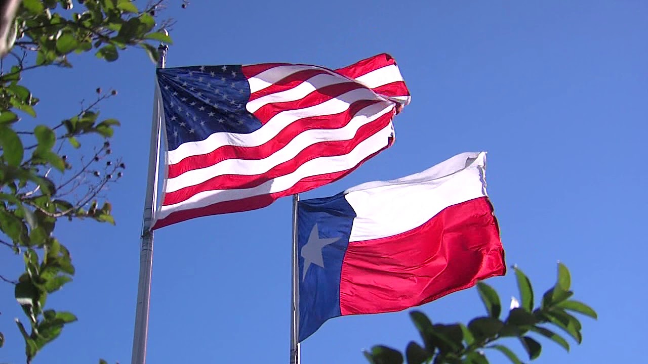 Flags blowing in the wind
