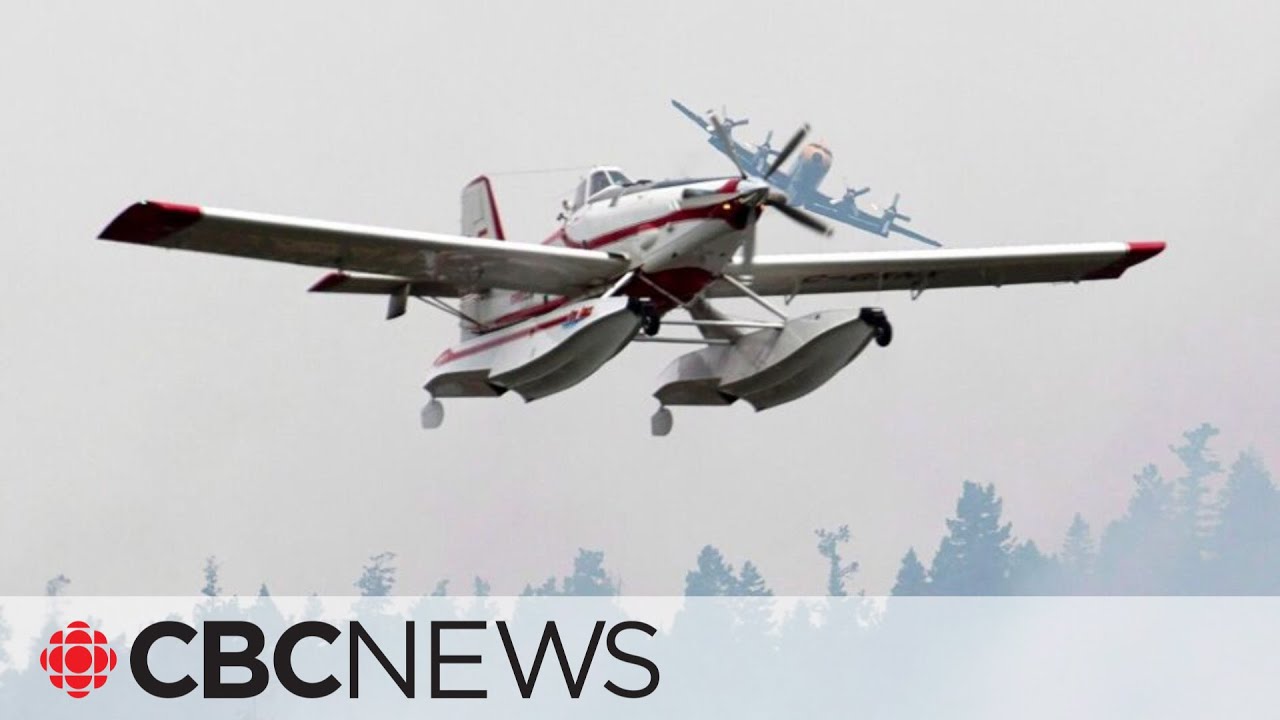 How air tankers take 6 tonnes of water from a lake to a forest fire