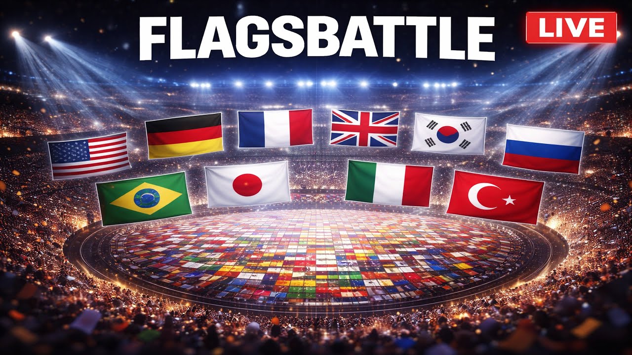 🔴LIVE: Ultimate Flags Battle: +200 Countries Compete! 🏁 (Physics Sim) | 23.01.2026