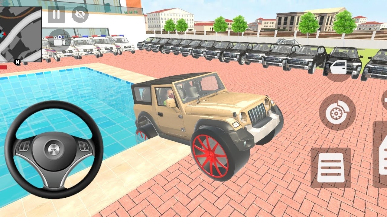 Car bike game*Franklin ordered an lndian Mahindra Thar and police car in the game🎮 With Creta car 🚨