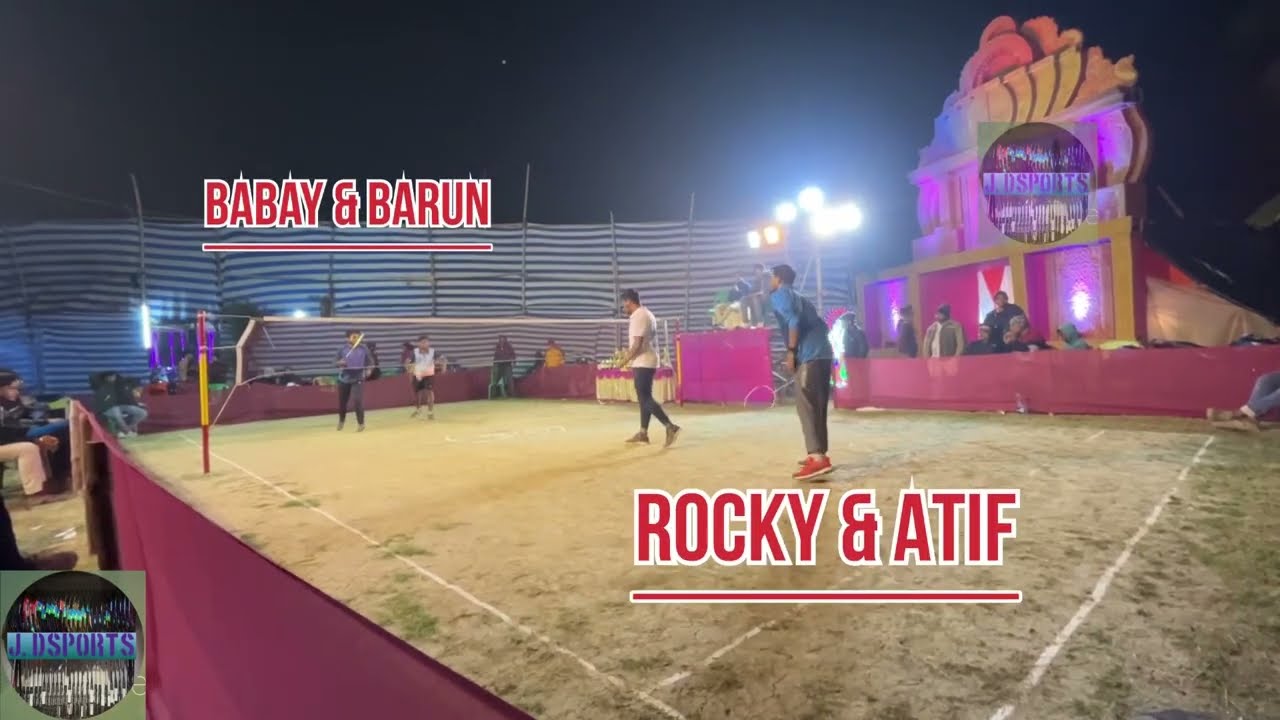 Atif & Rockey vs Babay & Barun outdoor badminton tournament match 