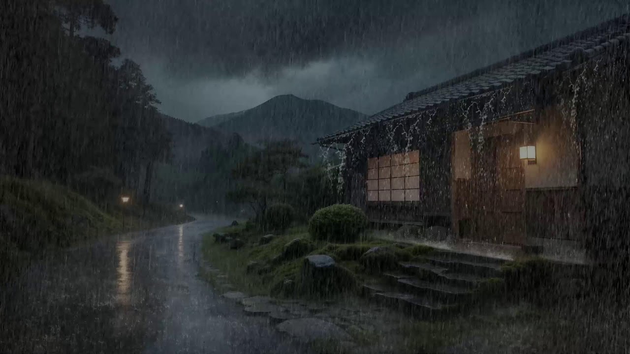 Ease Anxiety 🌧️ Rain Sounds Surrounding Cabin in Forest for Deep Sleep Focus 🌿
