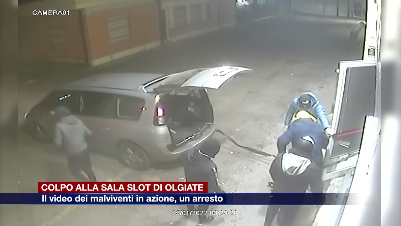 Etg - Colpo alla sala slot di Olgiate, il video dei ladri in azione
