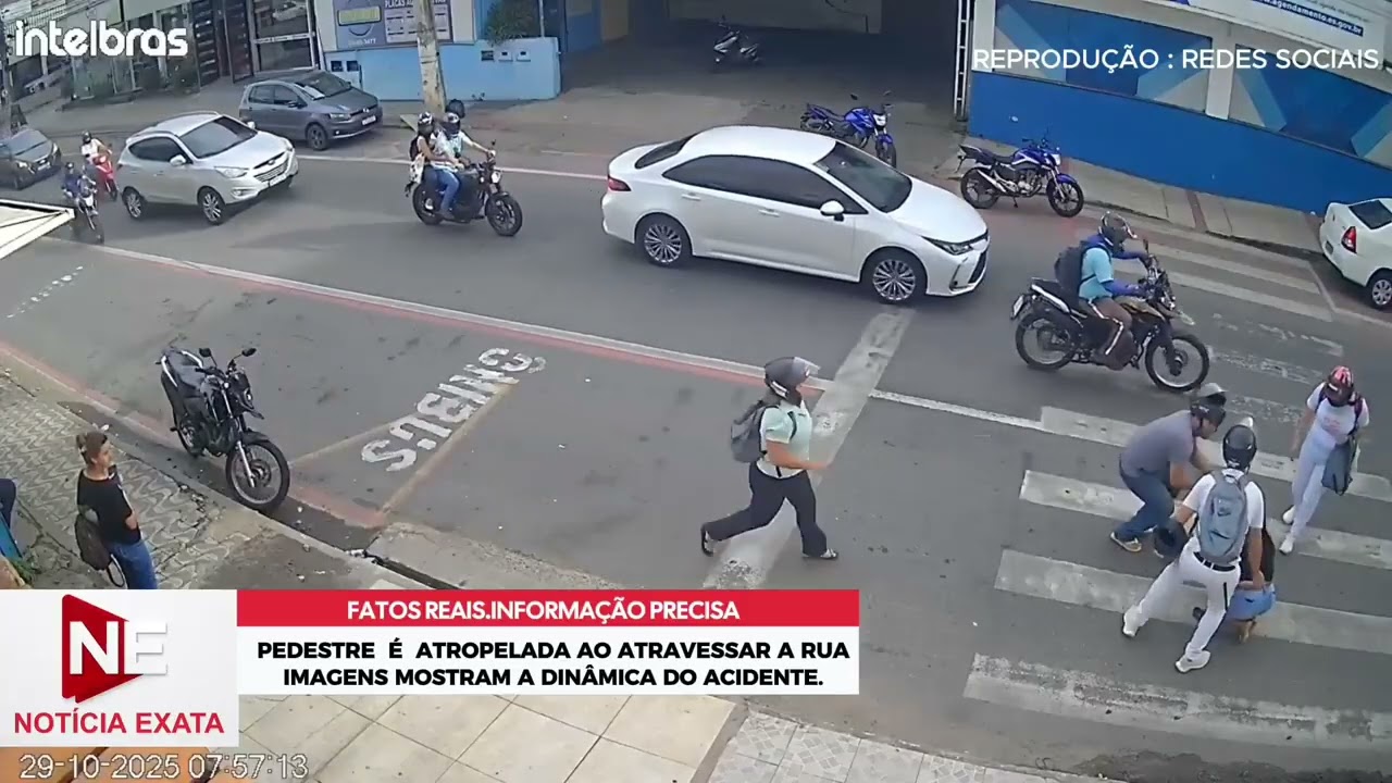 C&acirc;mera  registra ATROPELAMENTO e revela como o acidente aconteceu.