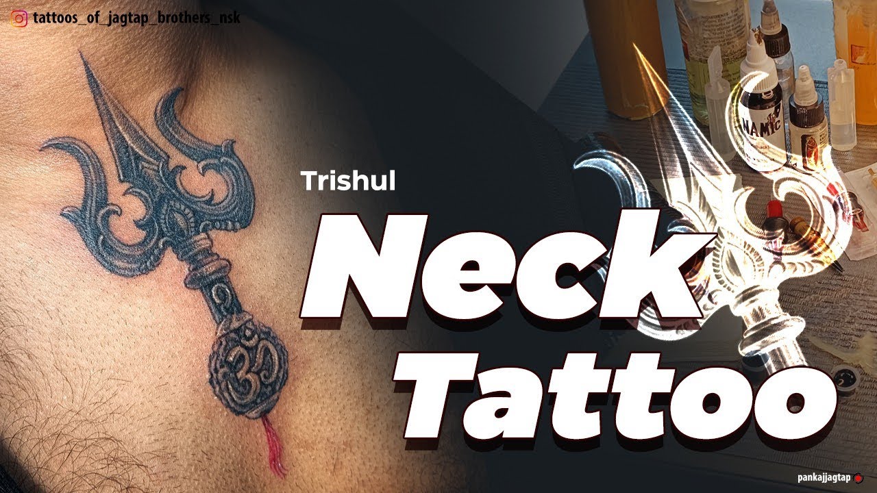Trishul Neck Tattoo 🔱 | Mahadev Inspired Neck Tattoo Design | Bold & Powerful Look | Neck tattoo 