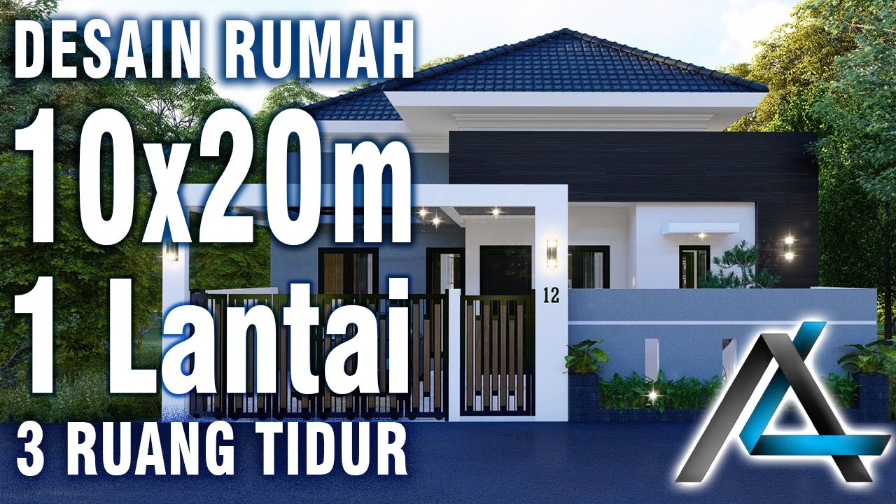DESAIN RUMAH 10 x  20 meter I Yogyakarta – DESAIN RUMAH TROPIS MODERN + VERTICAL GARDEN & KOLAM IKAN