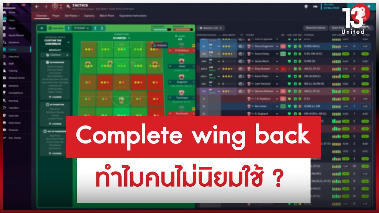 Complete wing back Role ที่คนไม่นิยมเพราะอะไร | 13United