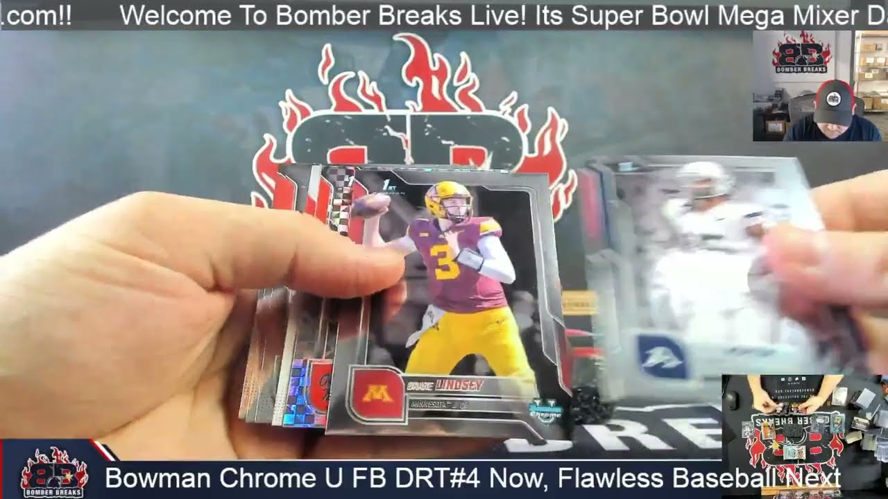 2025 Bowman Chrome University Football Double Random Team #4 2 Jumbo Box Break 2 6 26