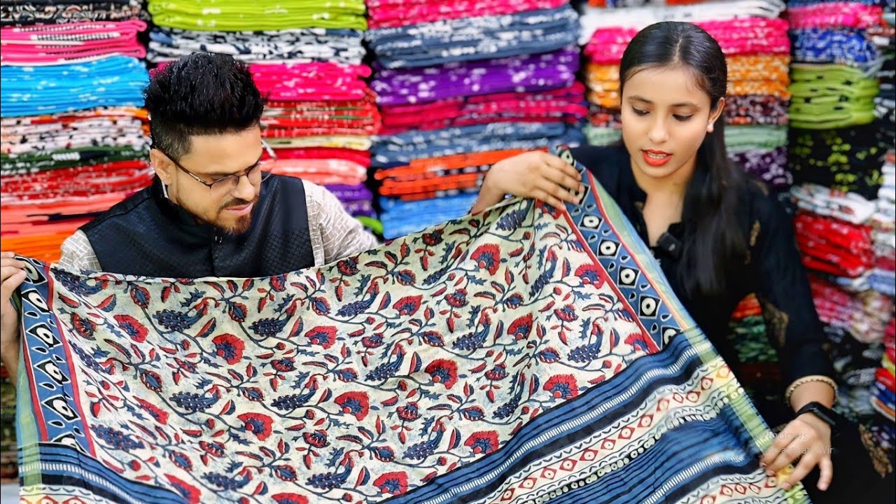 Jaipuri Block Print Mulmul & Chanderi Cotton Saree Wholesaler in Kolkata // 100% Pure Cotton Saree 🔥