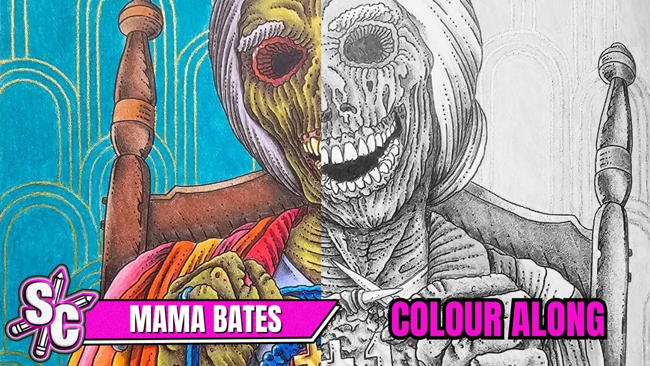 MAMA BATES COLOUR-ALONG Sophie Colours The Beauty of Horror IV by Alan Robert @sophiecolours