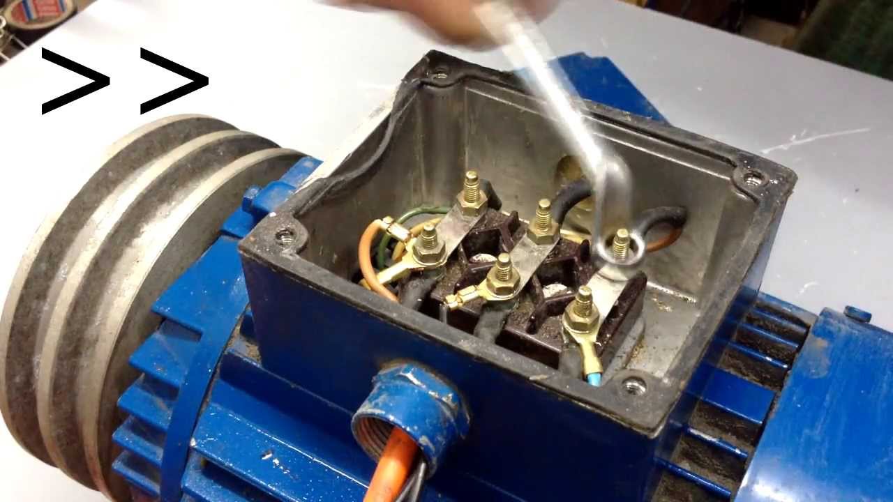 Kako prespojiti trofazni motor na monofaznu struju // How to connect three-phase
