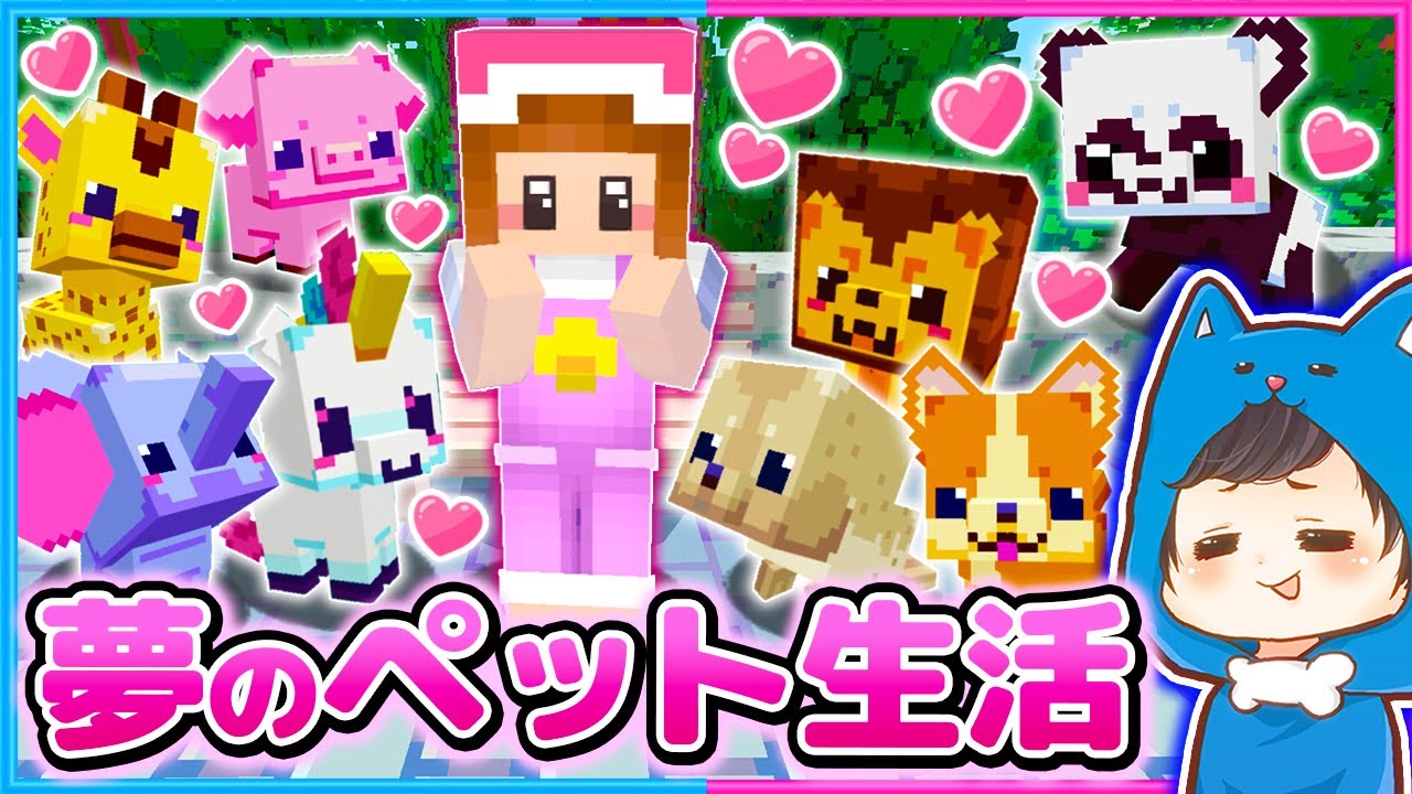 かわいいペットと夢の生活!!🌈✨第２回部屋作り対決!!🐶🐱✨【マイクラ/まいくら】