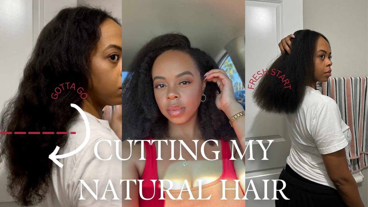 Cutting my long natural hair myself| cutting damaged dead ends
