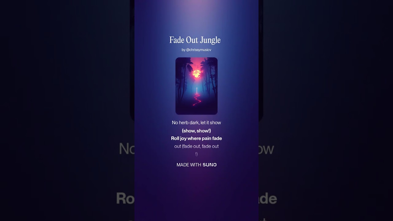 Fade Out Jungle #Music#NewMusic#MusicVideo#Singer#Song#MusicLover#InstaMusic#MusicIsLife