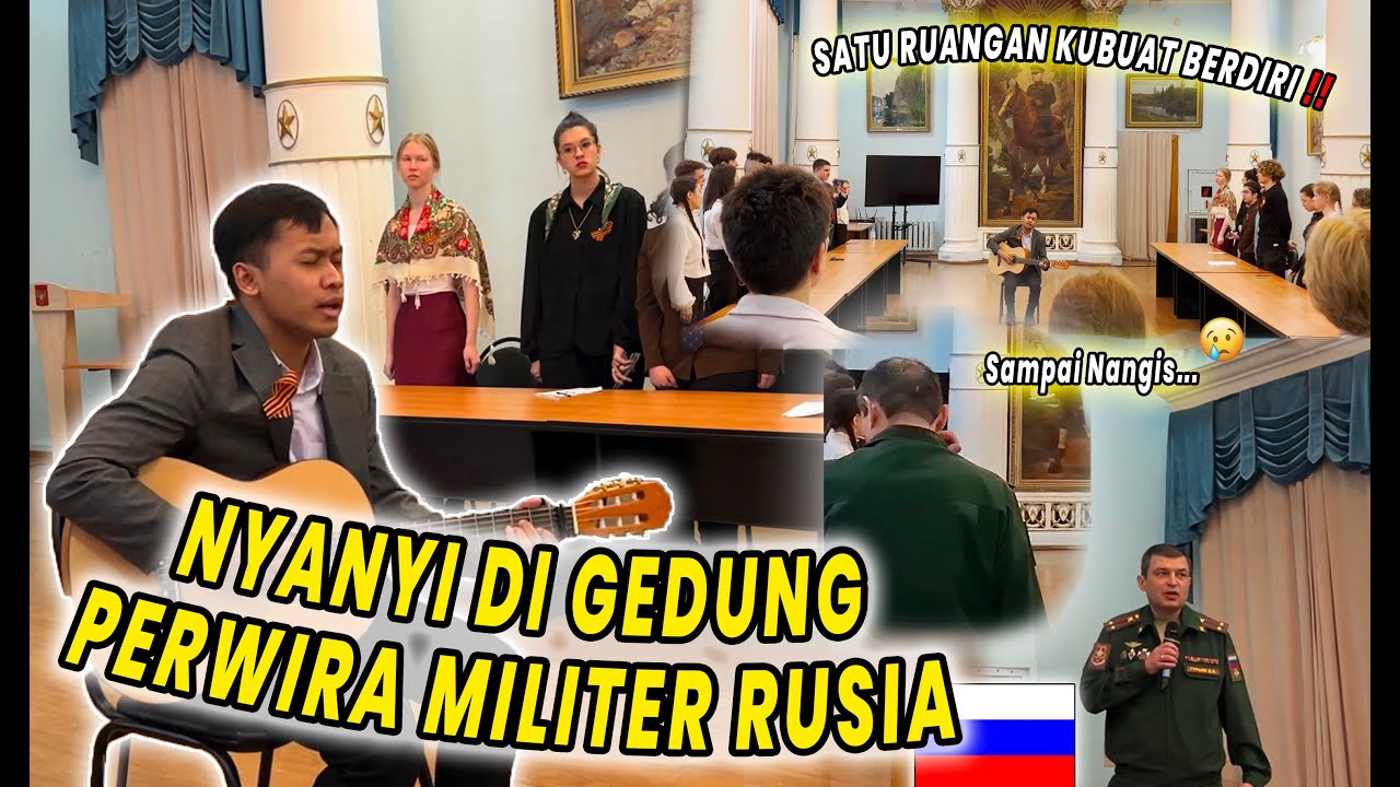 PERWIRA MILITER RUSIA AUTO BERDIRI SAAT KU BAWAKAN LAGU PATRIOTIK RUSIA - vlog daily life in Russia