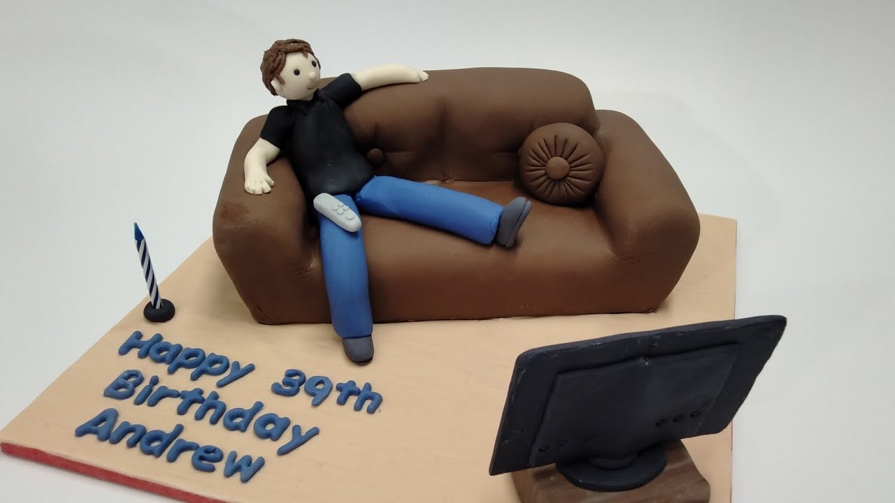 Making a sofa or couch cake with fondant figure @ArtCakes