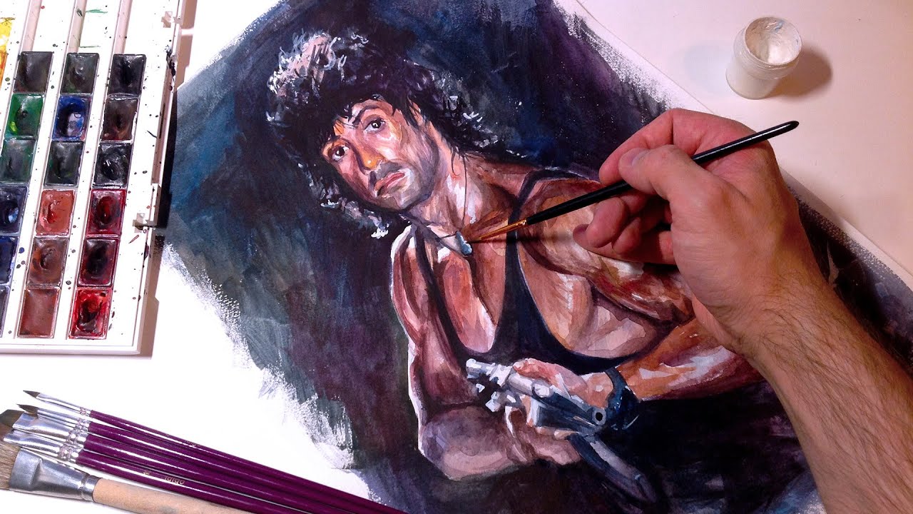 Speed Drawing Sylvester Stallone Time Lapse - Rambo Portrait - Портрет Сильвестр Сталлоне Рэмбо