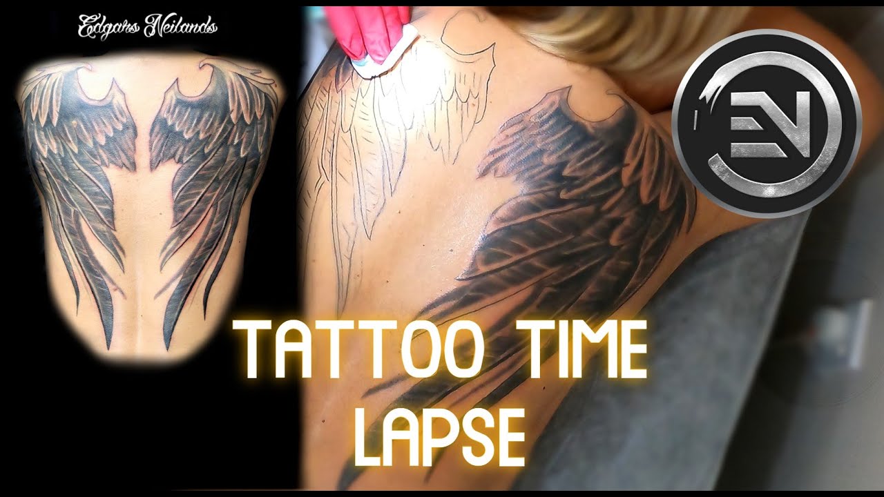 Full Back Wings Tattoo Time Lapse