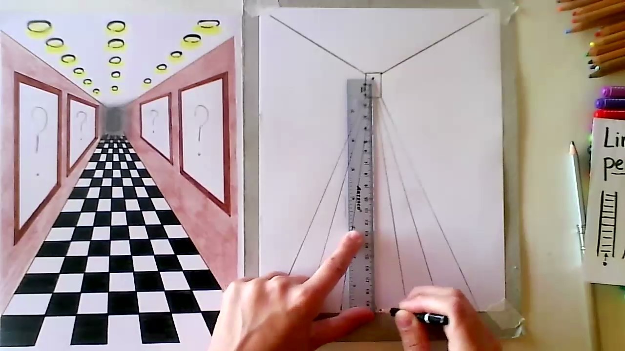 Muzeja telpa un Lineāra perspektīva [nodarbības ieraksts] glezno&scaron;ana bērniem