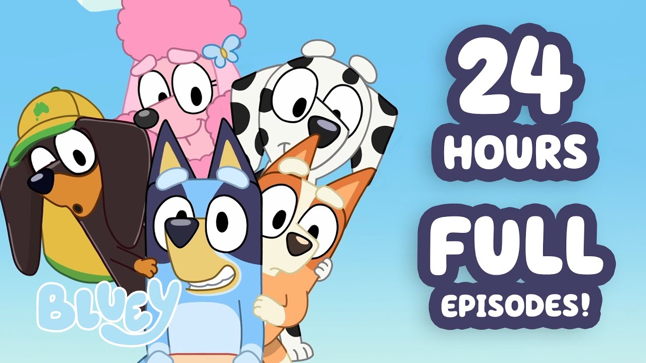 🔴LIVE: 24 HOURS+ Bluey Episodes in HD! ✨ 💙 | Bluey School Friends ✏️ ✨ | 18 FULL EPISODES | Bluey