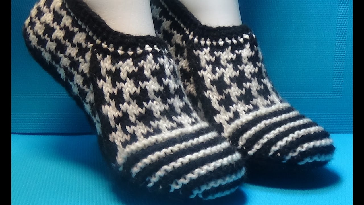 Вязание спицами домашние тапочки #99